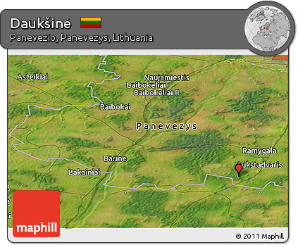 Satellite Panoramic Map of Daukšinė