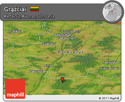 Satellite Panoramic Map of Grąžčiai