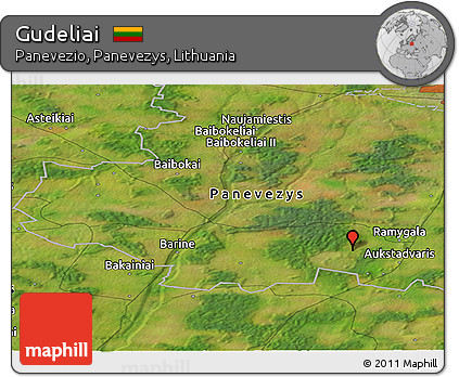 Satellite Panoramic Map of Gudeliai