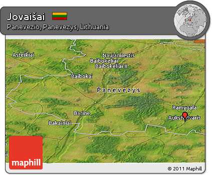 Satellite Panoramic Map of Jovaišai