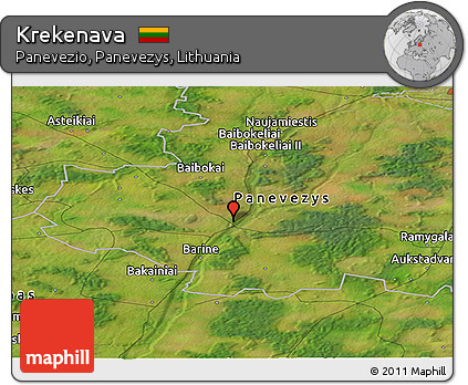 Satellite Panoramic Map of Krekenava