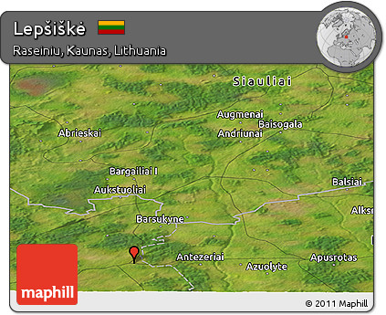 Satellite Panoramic Map of Lepšiškė