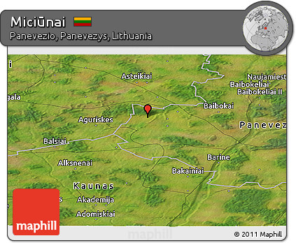Satellite Panoramic Map of Miciūnai