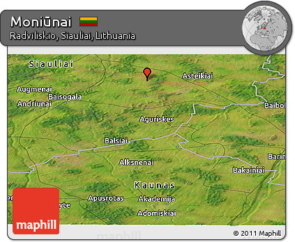 Satellite Panoramic Map of Moniūnai