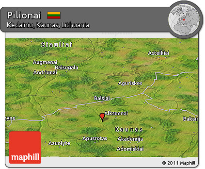 Satellite Panoramic Map of Pilionai