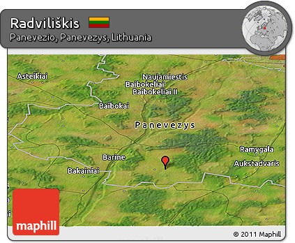 Satellite Panoramic Map of Radviliškis