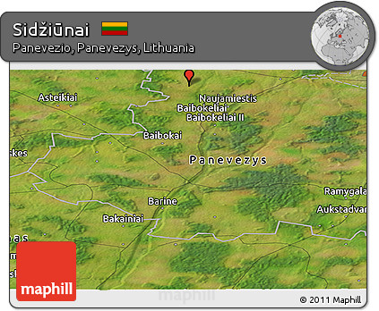 Satellite Panoramic Map of Sidžiūnai