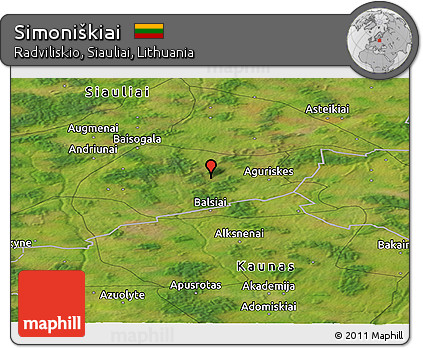 Satellite Panoramic Map of Simoniškiai