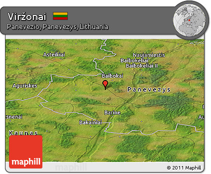 Satellite Panoramic Map of Viržonai