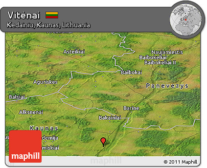 Satellite Panoramic Map of Vitėnai