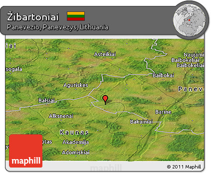 Satellite Panoramic Map of Žibartoniai