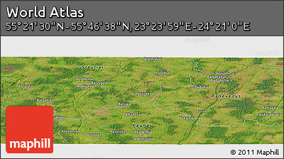 Satellite Panoramic Map of the Area around 55° 34' 4" N, 23° 52' 30" E