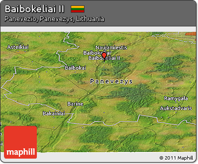 Satellite Panoramic Map of Baibokėliai II