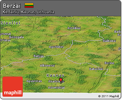 Satellite Panoramic Map of Beržai