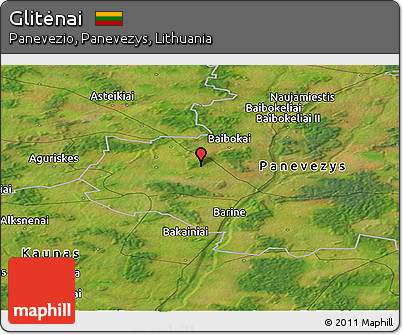 Satellite Panoramic Map of Glitėnai