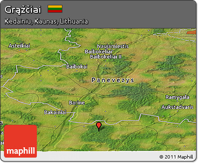 Satellite Panoramic Map of Grąžčiai