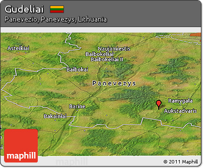 Satellite Panoramic Map of Gudeliai