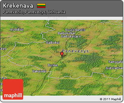 Satellite Panoramic Map of Krekenava