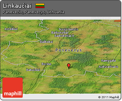 Satellite Panoramic Map of Linkaučiai