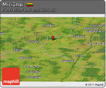 Satellite Panoramic Map of Miciūnai