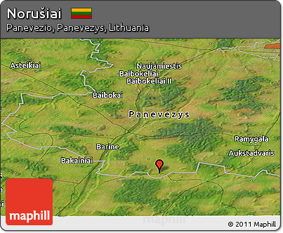 Satellite Panoramic Map of Norušiai
