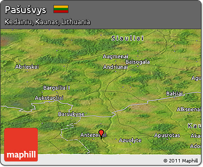 Satellite Panoramic Map of Pašušvys