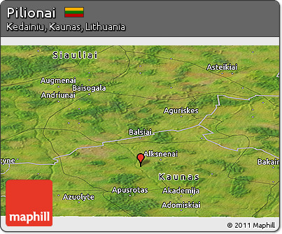 Satellite Panoramic Map of Pilionai