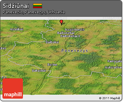 Satellite Panoramic Map of Sidžiūnai