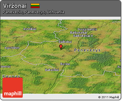 Satellite Panoramic Map of Viržonai