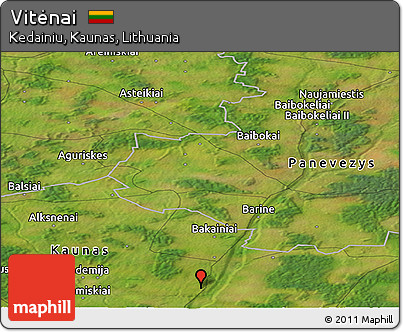 Satellite Panoramic Map of Vitėnai