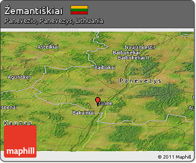 Satellite Panoramic Map of Žemantiškiai