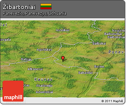 Satellite Panoramic Map of Žibartoniai