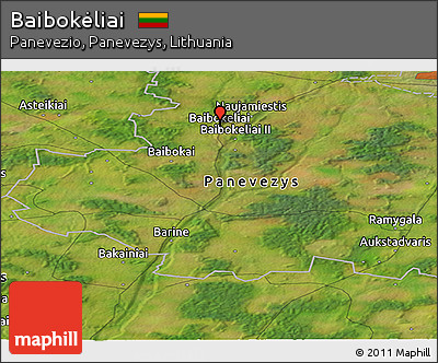 Satellite Panoramic Map of Baibokėliai