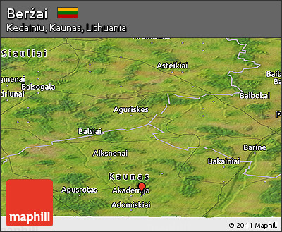 Satellite Panoramic Map of Beržai