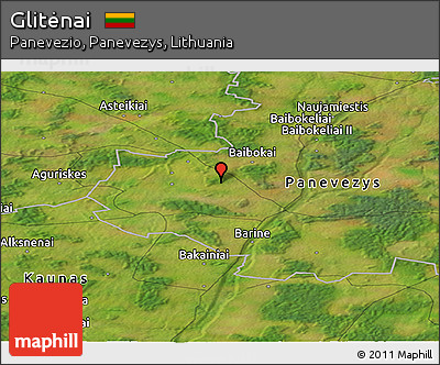 Satellite Panoramic Map of Glitėnai
