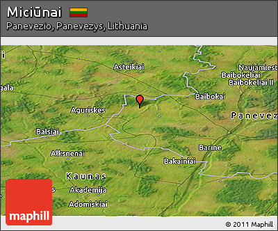 Satellite Panoramic Map of Miciūnai