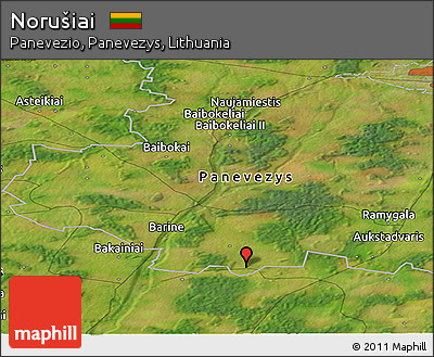 Satellite Panoramic Map of Norušiai