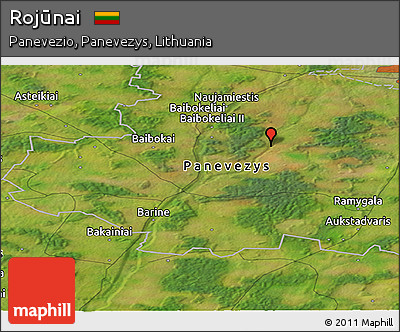 Satellite Panoramic Map of Rojūnai