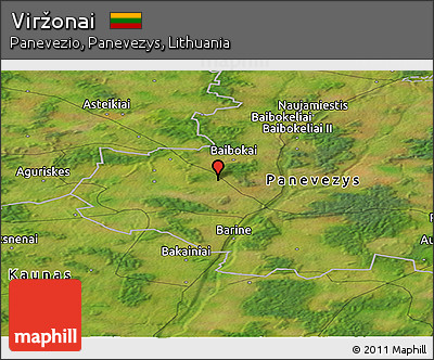 Satellite Panoramic Map of Viržonai