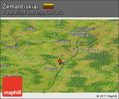Satellite Panoramic Map of Žemantiškiai