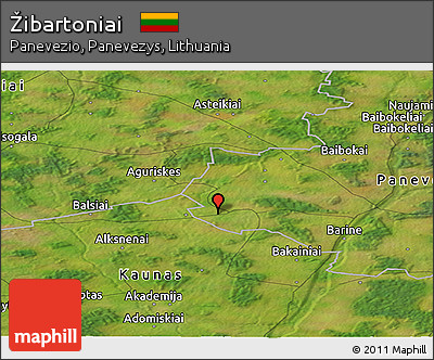 Satellite Panoramic Map of Žibartoniai