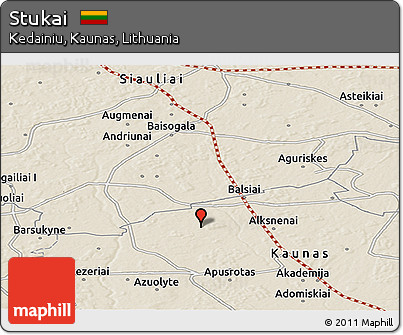 Shaded Relief Panoramic Map of Stukai