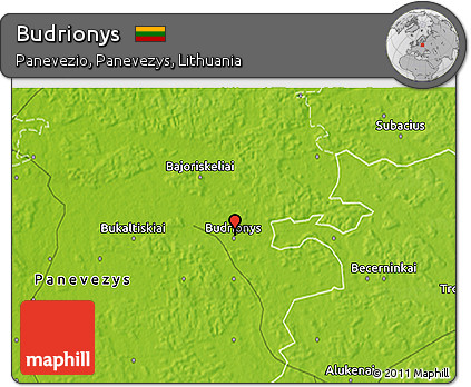 Physical 3D Map of Budrionys