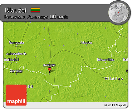 Physical 3D Map of Išlaužai