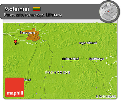 Physical 3D Map of Molainiai