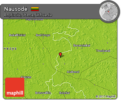Physical 3D Map of Nausodė