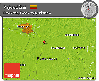 Physical 3D Map of Pajuodžiai