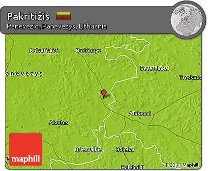 Physical 3D Map of Pakritižis