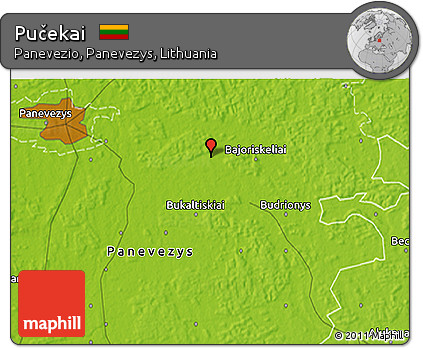 Physical 3D Map of Pučekai