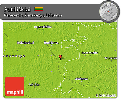 Physical 3D Map of Putiliškiai